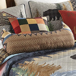 Woodland Bear Cabin Canoe Pillow