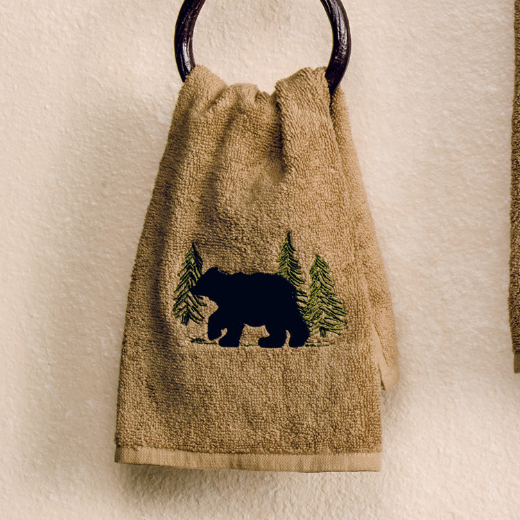 Black Bear Forest Fingertip Towel