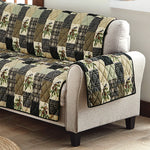 Pinecones & Chickadees Patchwork Loveseat Cover - CLEARANCE