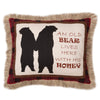 Black Bears Applique Embroidered Pillow