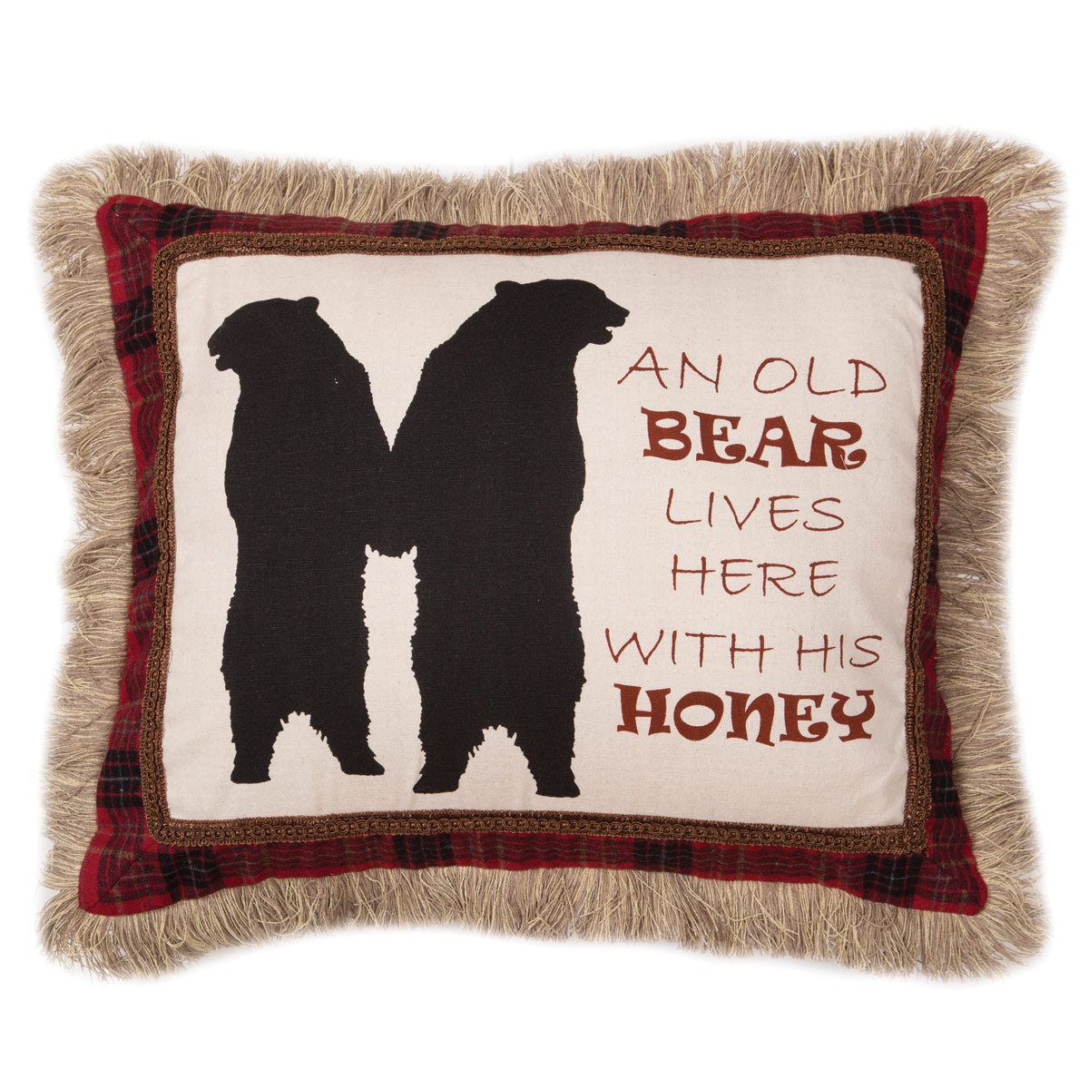 Black Bears Applique Embroidered Pillow
