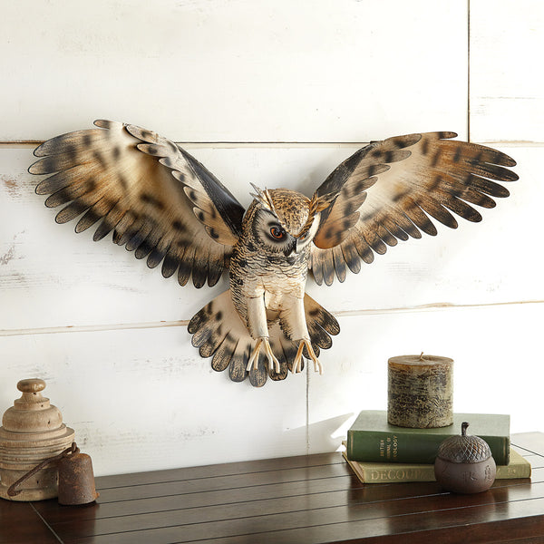 Majestic Owl Metal Wall Sculpture