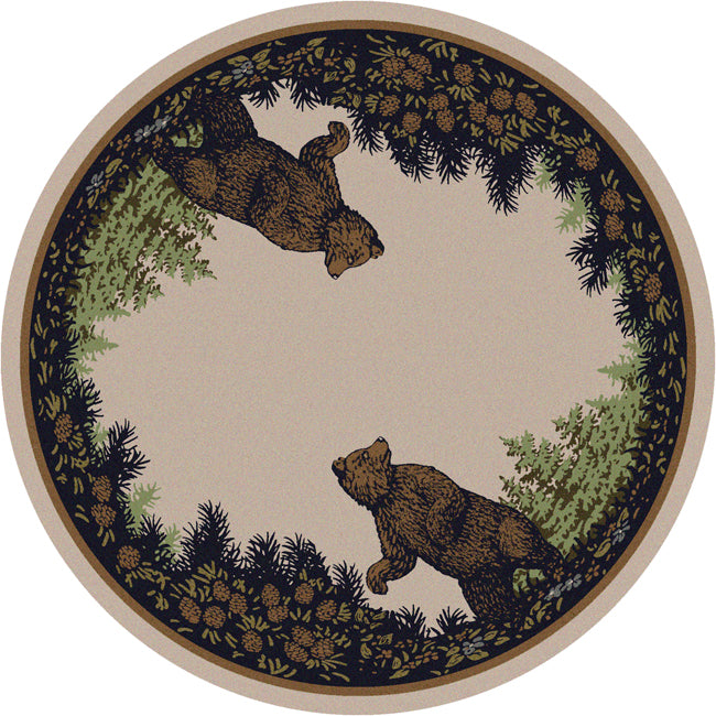 Twin Bears Rug - 8 Foot Round