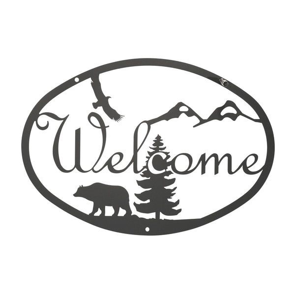 Bear Script Welcome Sign