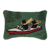 Boating Bears Hooked Wool Pillow