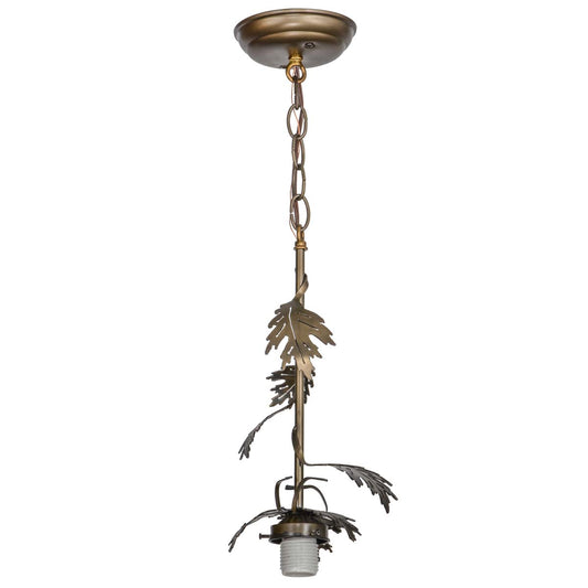 Antique Copper Oak Leaf Pendant Light