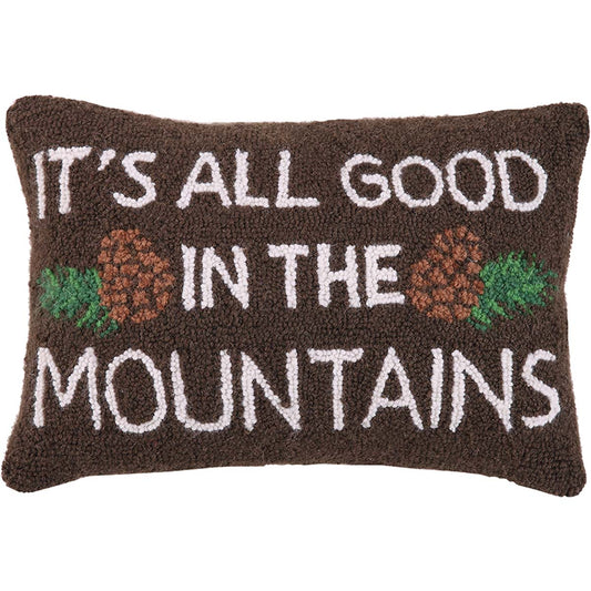 Mountain Goodness Hooked Pillow