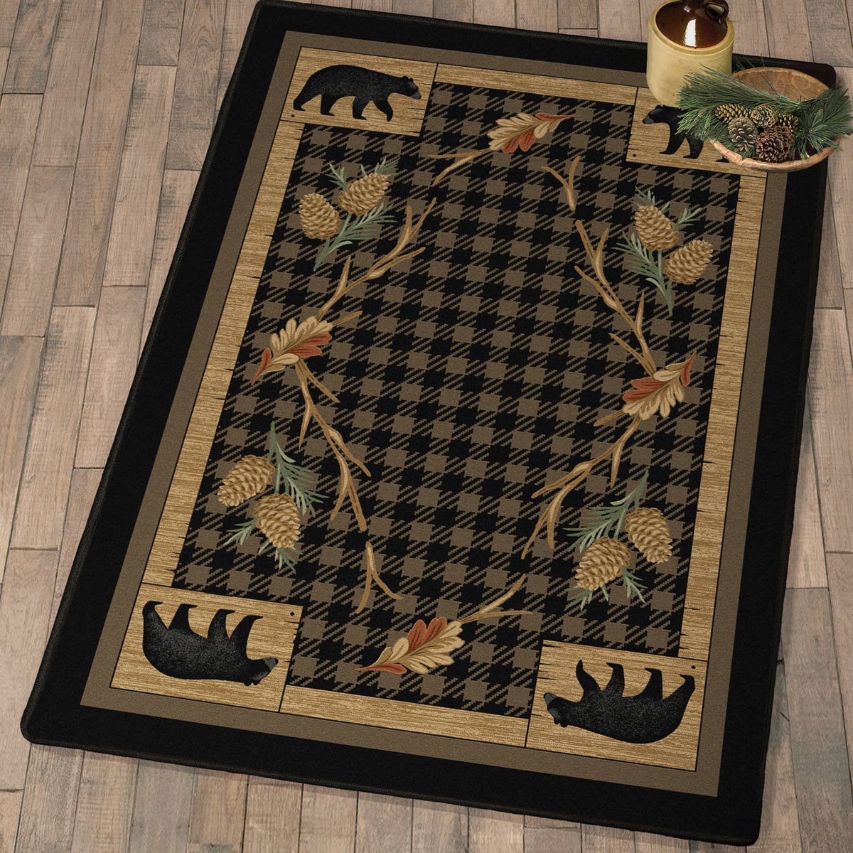 Black Bear Cabin Rug - 4 x 5