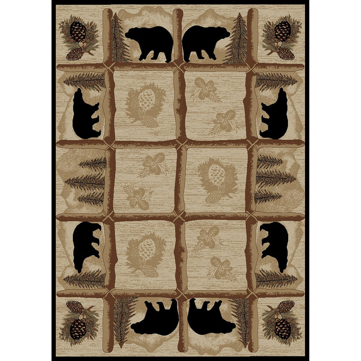 Alpine Black Bear Rug - 4 x 5