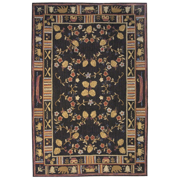 Night Moose Hooked Wool Rug - 6 x 9 - OUT OF STOCK UNTIL 06/18/2026