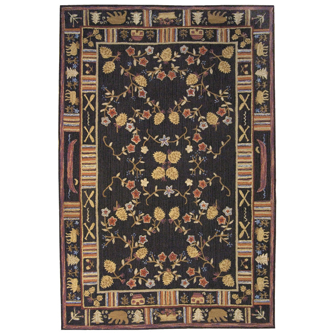 Night Moose Hooked Wool Rug - 6 x 9 - OUT OF STOCK UNTIL 06/18/2026