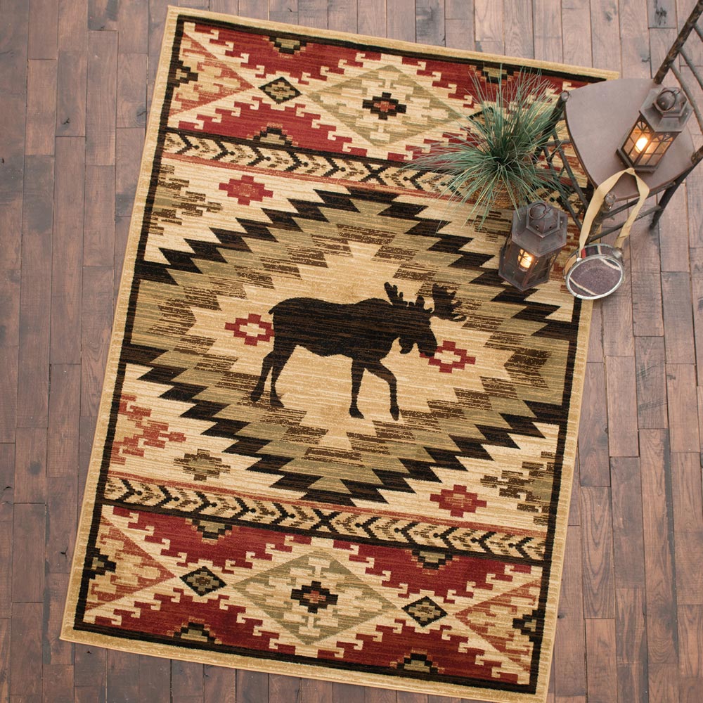 Tribal Moose Rug - 2 x 8