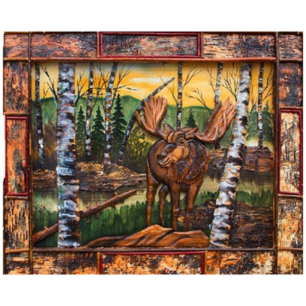 Birch Sunset Moose Wall Art