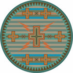 Tempest Turquoise & Gray Rug - 8 Ft. Round
