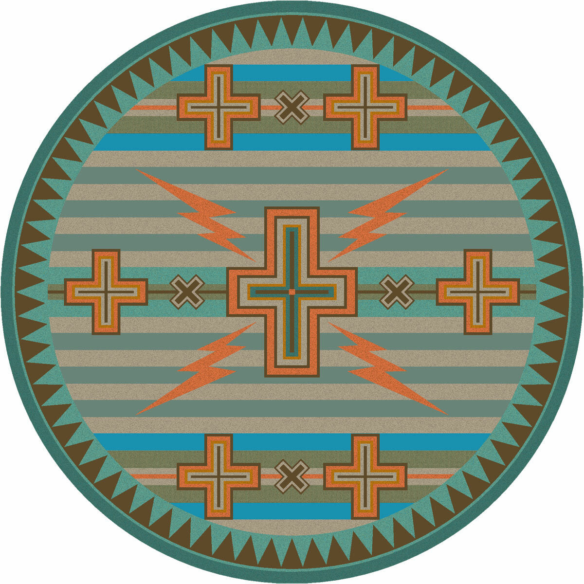 Tempest Turquoise & Gray Rug - 8 Ft. Round