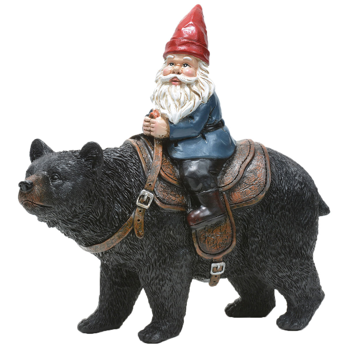 Gnome Rider Bear Figurine - SALE