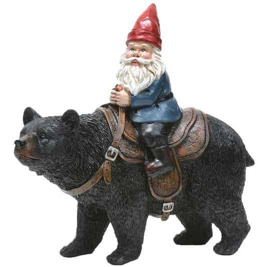 Gnome Rider Bear Figurine - SALE