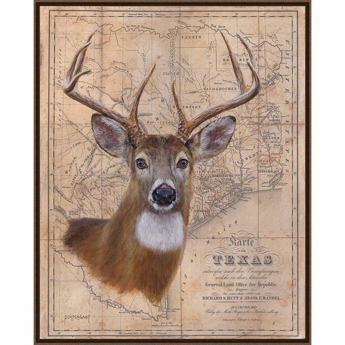 Texan Buck Framed Canvas