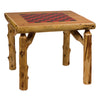 Cedar Log Game Table with Checkerboard Top - 42 Inch