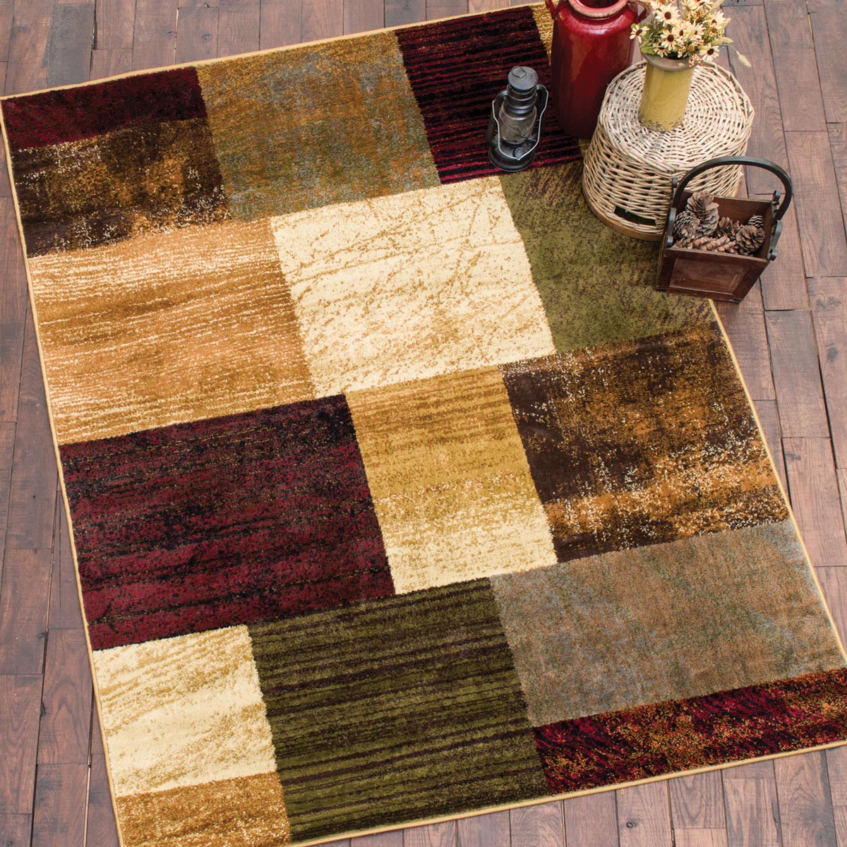 Wood Blocks Rug - 5 x 7