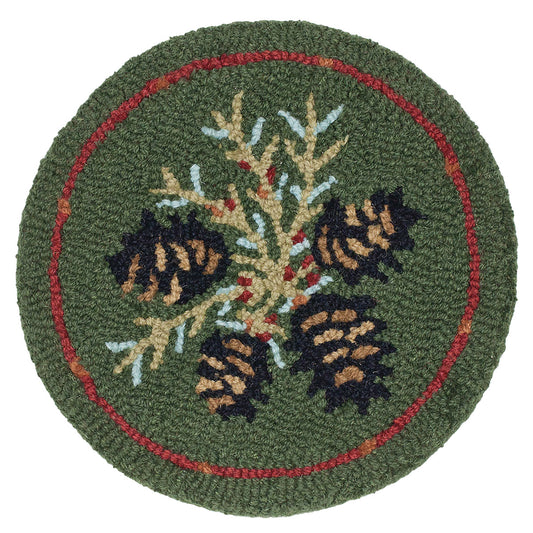 Diamond Pinecone Hooked Chair Pad
