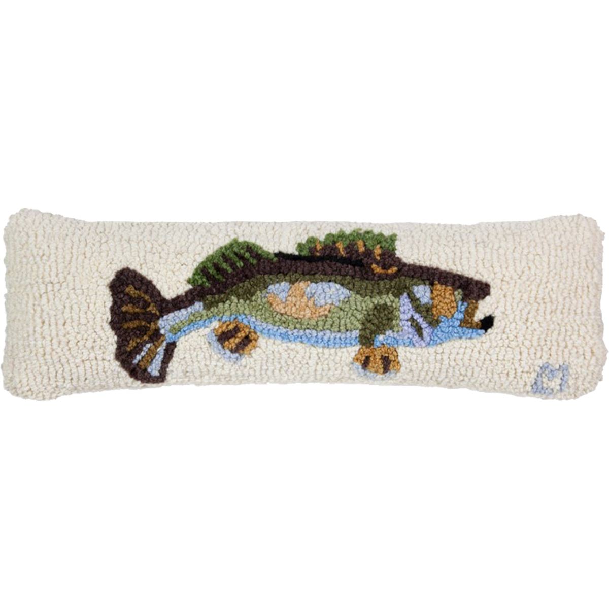 Walleye Hooked Wool Pillow
