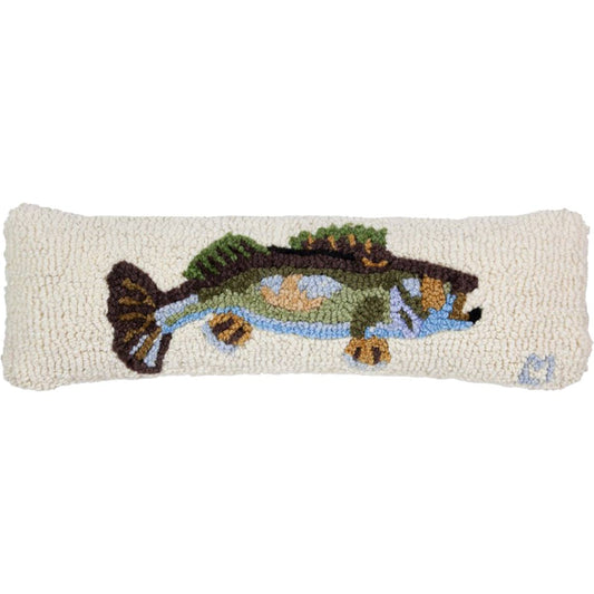 Walleye Hooked Wool Pillow