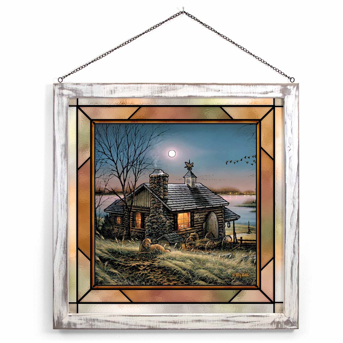 Lakeside Retreat Stained Glass Art