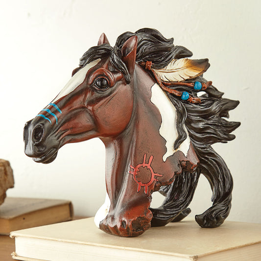War Paint Horse Bust Sculpture - SALE