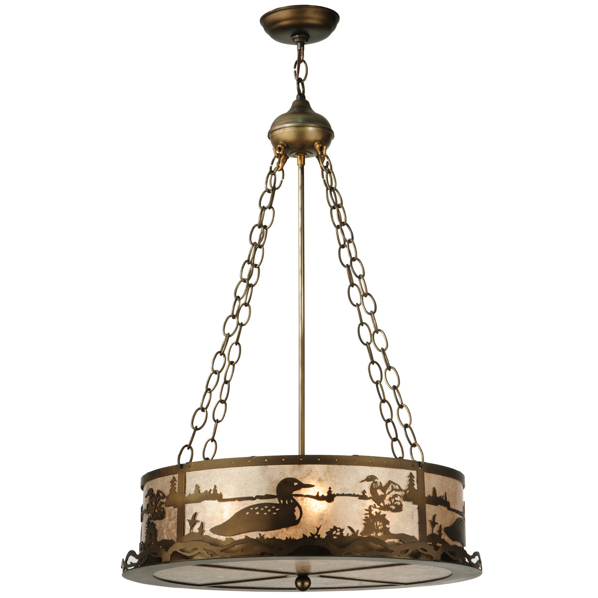 Cutout Metal Loon Inverted Pendant