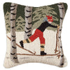 Snowy Skier Hooked Wool Pillow - OVERSTOCK