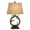 Antler Table Lamp with Custom Fabric Shade