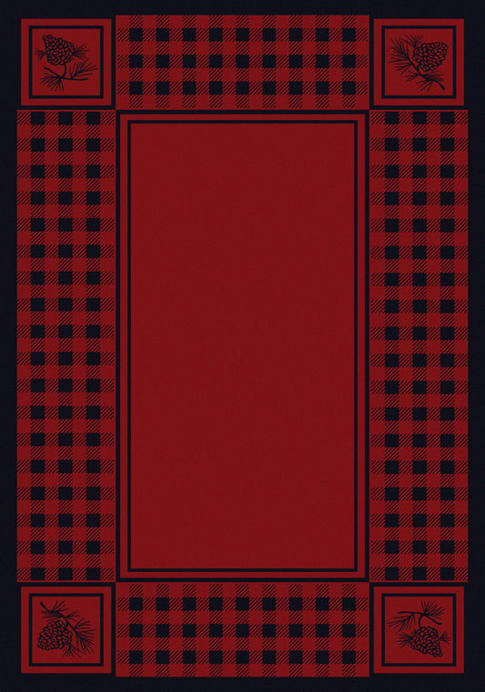 Pine Refuge Red Rug - 5 x 8