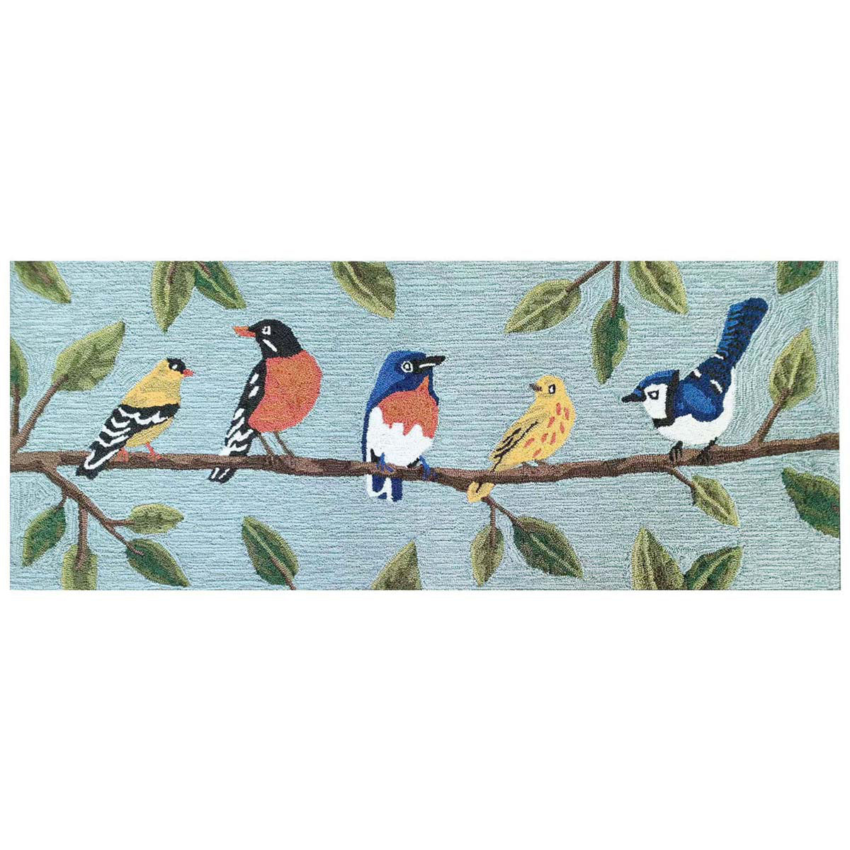 Perch Party Blue Floor Mat - 2 x 5 - OUT OF STOCK UNTIL 08/17/2026