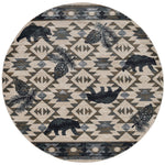 Wasatch Ivory & Blue Rug - 8 Ft. Round