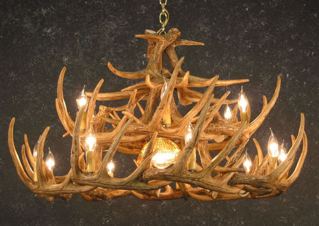 Whitetail 24 Antler Chandelier w/Downlight - SALE