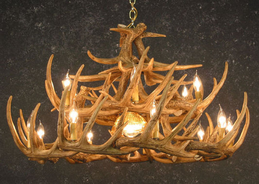 Whitetail 24 Antler Chandelier w/Downlight - SALE