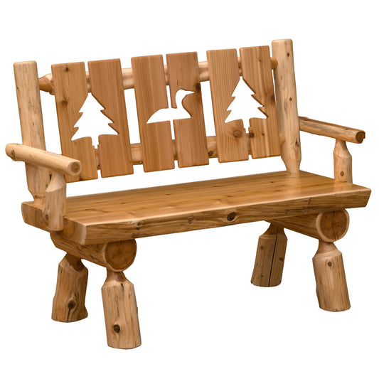 Log Bench with Cut-Out Back - 4 Foot