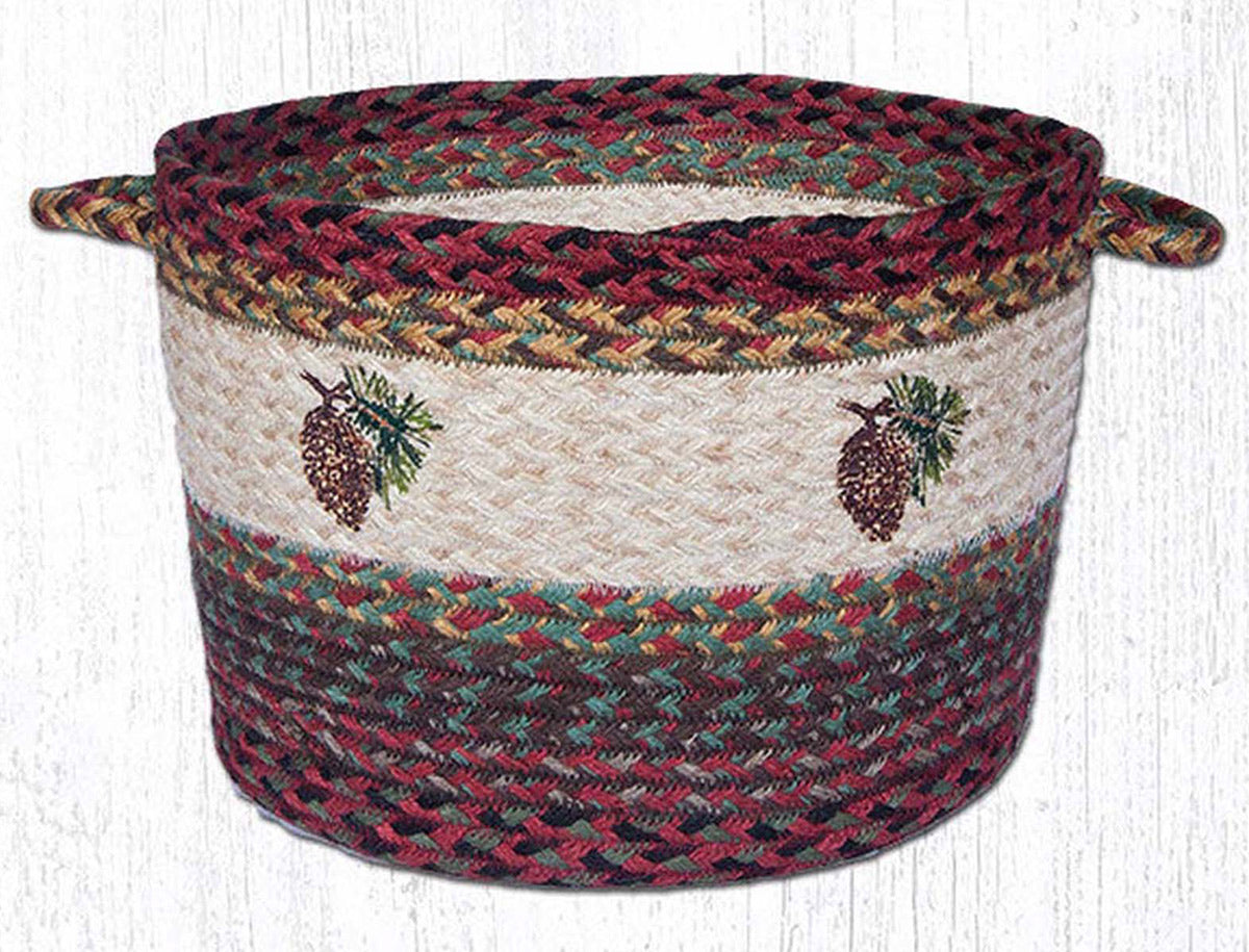 Red Pinecone Sprig Utility Basket - Medium