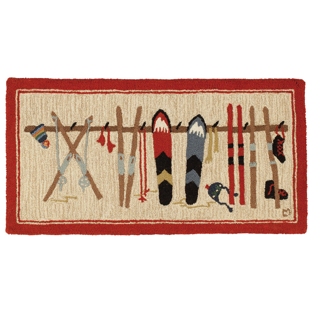Ski Rack Hooked Accent Rug