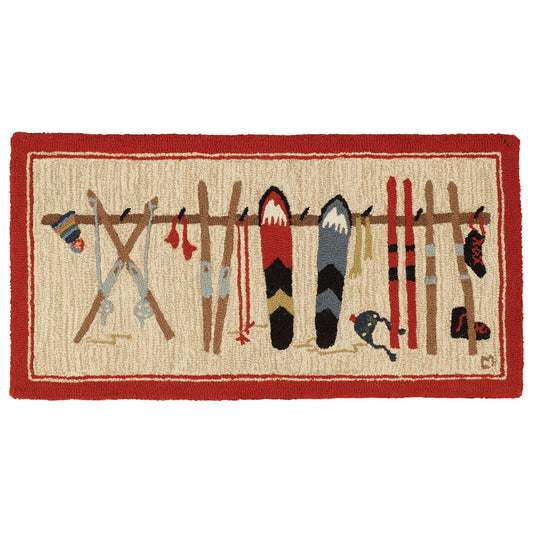 Ski Rack Hooked Accent Rug
