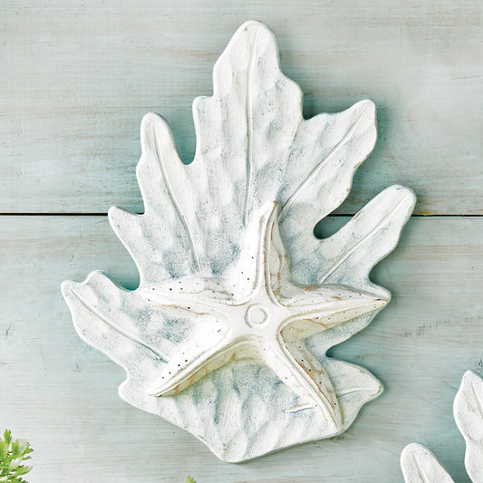 Starfish on Aqua Reef Wood Wall Art - CLEARANCE