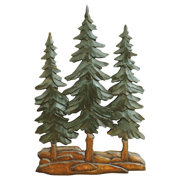 Pine Trees Wood Carving Wall Art - OUT OF STOCK UNTIL 06/23/2026