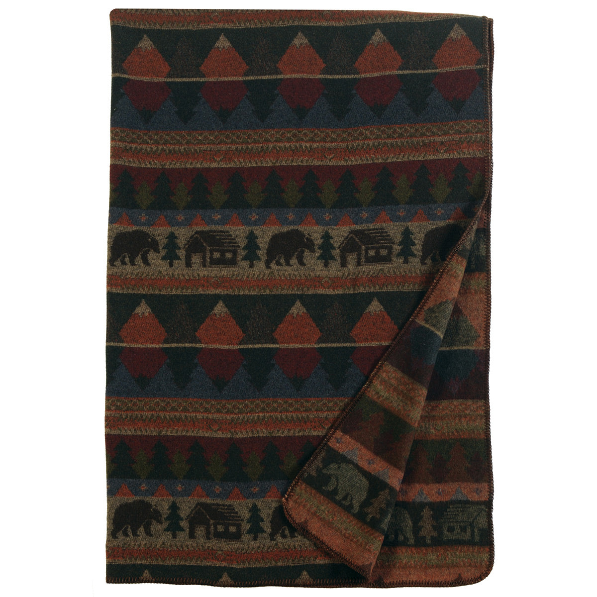 Cabin Bear Stripes Throw