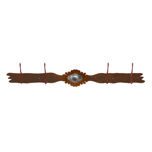 Sun Burst Concho 4 Hook Coat Rack
