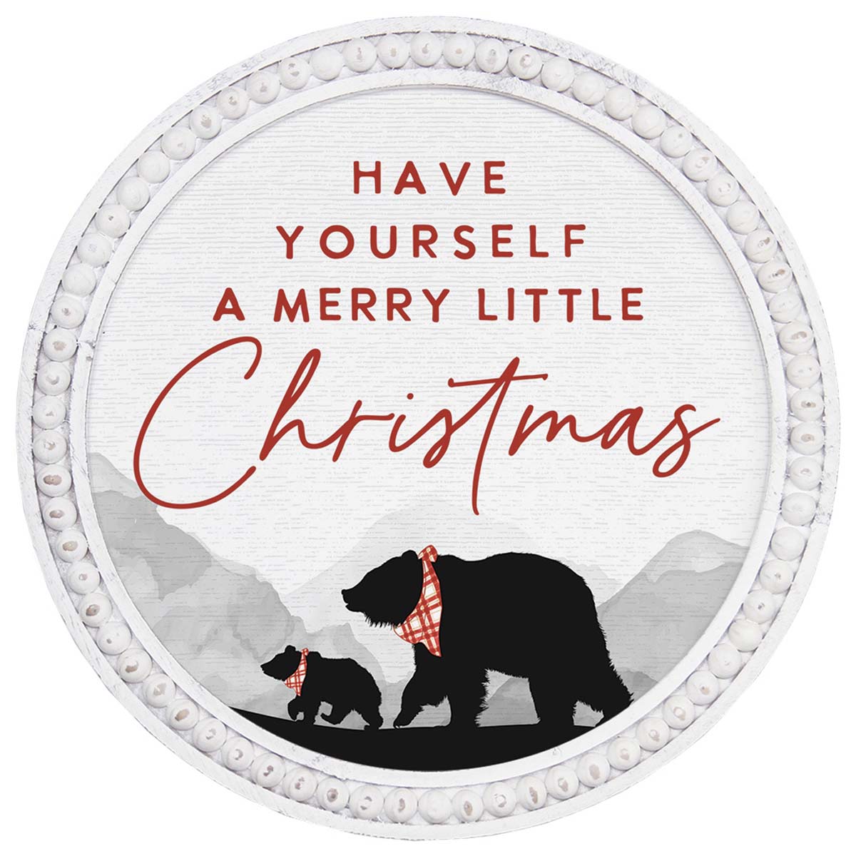 Bears Merry Christmas Round Wall Art