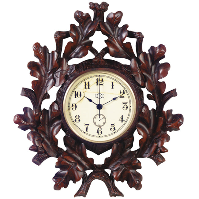 Black Forest Oak Leaf Wall Clock