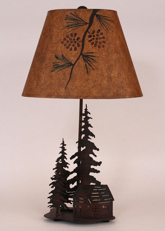 Cabin Metal Art Table Lamp with Nightlight - Small