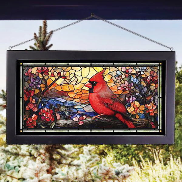 Cardinal Mosaic Stained Glass Art