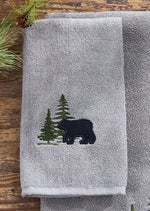 Bear & Pine Tree Fingertip Towel